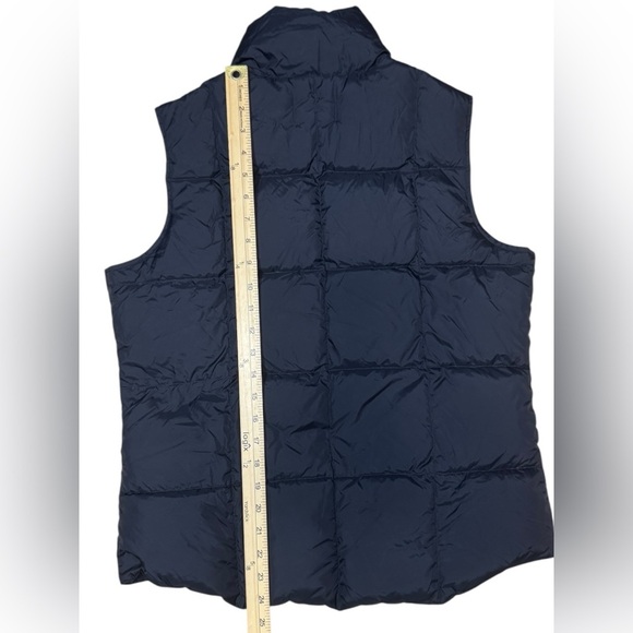 Women's LANDS' END Black Blue Goose Down Quilt Snap-Up Puffer Vest SMALL Y2K - Picture 2 of 13